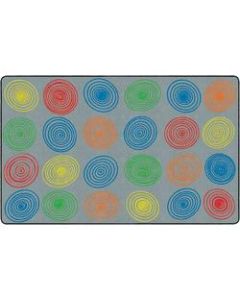 Flagship Carpets Circles Rug, Rectangle, 7ft 6in x 12ft, Gray/Multicolor
