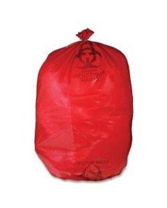 Unimed Red Biohazard Waste Bags, 30-33 Gallons, Box Of 50