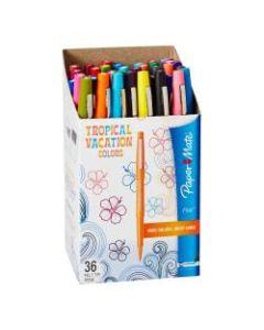 Paper Mate Porous-Point Pens, Medium Point, 0.7 mm, Assorted Barrels, Assorted Ink Colors, Pack Of 36
