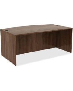 Lorell Essentials Series Bow-Front Shell Desk, 72inW x 36inD, Walnut