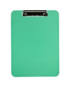 JAM Paper Plastic Clipboards with Metal Clip, 9in x 13in, Green, Pack Of 12
