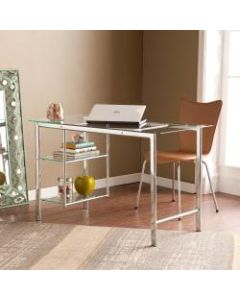 Southern Enterprises Oslo Chrome & Glass Desk, Chrome/Clear