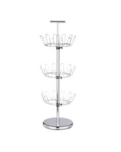 Honey-Can-Do 3-Tier Revolving Shoe Tree, 39 3/8inH x 11 1/2inW x 11 1/2inD, Chrome