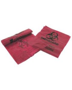 Unimed Stick-On Biohazard Infectious Waste Bags, 3 Gallons, Red, Box Of 100