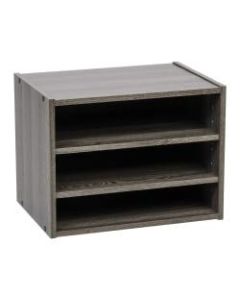 IRIS TACHI 12inH Modular Organizer Box With Adjustable Shelves, Gray