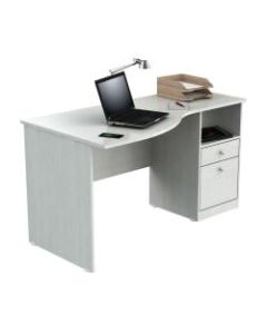 Inval Laura Curved Top Computer Desk, Laricina White
