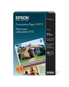 Epson Presentation Paper, Matte, 13in x 19in, 27 Lb, Pack Of 100 Sheets, # S041069