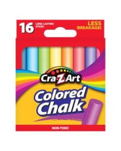 Cra-Z-Art Classic Colored Chalk, Assorted Colors, Pack Of 16 Pieces