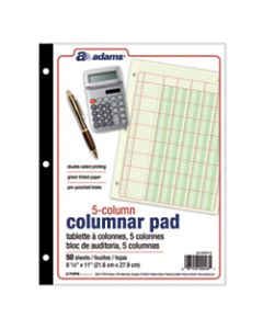Adams Analysis Pad, 8 1/2in x 11in, 100 Pages (50 Sheets), 5 Columns, Green
