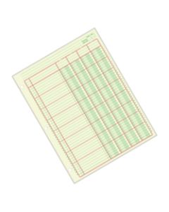 Adams Analysis Pad, 8 1/2in x 11in, 100 Pages (50 Sheets), 4 Columns, Green