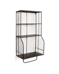 Linon Home Decor Products Tate Home Office Metal Wall Organizer, 34-1/8inH x 16-15/16inW x 9-11/16inD, Black