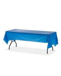 Genuine Joe Plastic Rectangular Table Covers - 108in Length x 54in Width - Plastic - Blue - 24 / Carton