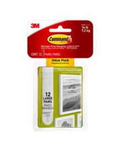 Command Large Picture Hanging Strips, Damage-Free, White, Pack of 12 Pairs of Strips
