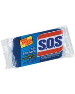 S.O.S All-Surface Scrubber Sponge - 4.5in Height x 2.5in Width x 90 mil Thickness - 1Each - Scrim, Sponge - Blue, Dark Blue