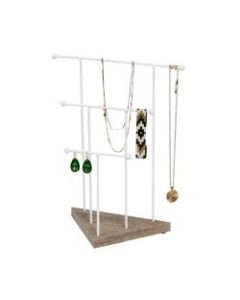 Honey Can Do 3-Tier Metal Wire Jewelry Stand, 13in x 5in, White