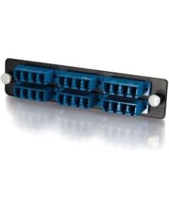 C2G Q-Series 24-Strand, LC Quad, Zirconia Insert, SM, Blue LC Adapter Panel - 24 x LC - 24 Port(s) - 24 x RJ-11 - 24 x