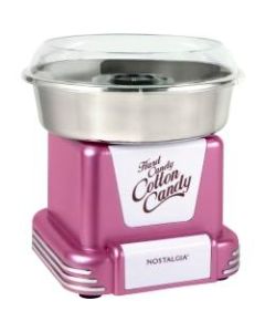 Nostalgia Electrics Retro Hard & Sugar-Free Candy Cotton Candy Maker, 12-1/4inH x 11-1/2inW x 11-1/2inD, Pink