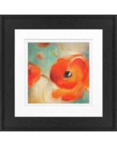 Timeless Frames Alexis Framed Floral Artwork, 8in x 8in, Black Frame, Scarlet Poppies In Bloom II