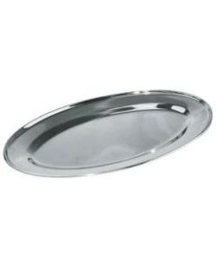 Winco Oval Stainless-Steel Platter, 12in x 8-5/8in, Silver