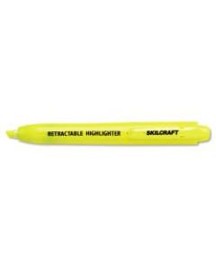 50% Recycled Retractable Highlighters, Chisel Tip, Yellow, Pack Of 12 (AbilityOne 7520-01-554-8210)