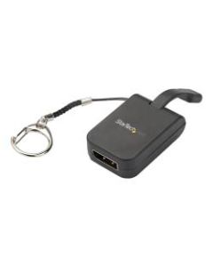 StarTech.com Portable USB C to DisplayPort Adapter - Quick-Connect Keychain - 4K - Built-In Cable - USB Type C Display Adapter (CDP2DPFC)