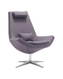 Zuo Modern Bruges Occasional Chair, Charcoal Gray/Brushed Steel
