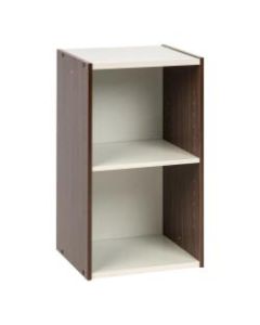 IRIS Sema 23in 2-Cubby Space-Saving Shelf, Walnut Brown