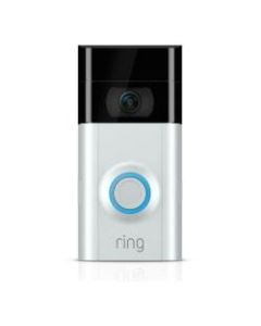 Ring Certified Refurbished Video Doorbell 2, Black/Silver