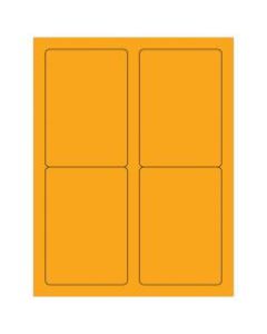 Office Depot Brand Labels, LL176OR, Rectangle, 3 1/2in x 5in, Fluorescent Orange, Case Of 400