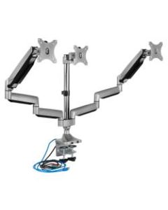 Mount-It! MI-2753 Triple-Monitor Mount, 15inH x 19inW x 7.5inD, Silver