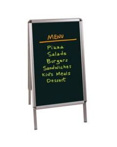 MasterVision Black Wet-Erase Display Board, 32in x 21in, Silver Aluminum Frame