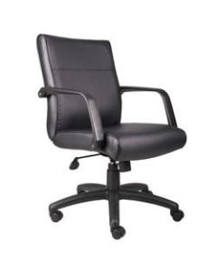 Boss Office Products Ergonomic Bonded Leather Executive Mid-Back Chair, Black