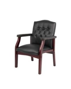 Boss Office Products Traditional Guest Chair, Mahogany/Black