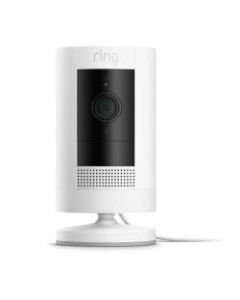 Ring Stick Up HD Wired Indoor/Outdoor Plug-In Security Camera, White