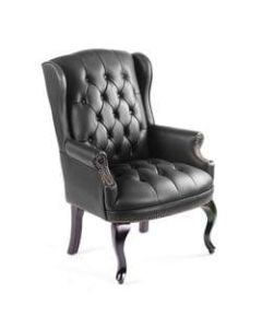 Boss Wingback Traditional High-Back Chair, Black/Mahogany