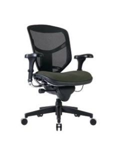 WorkPro Quantum 9000 Series Ergonomic Mesh/Premium Fabric Mid-Back Chair, Black/Olive
