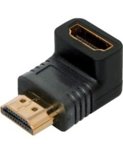 4XEM 90 Degree HDMI A Male To HDMI A Female Adapter - 1 x HDMI (Type A) Male Digital Audio/Video - 1 x HDMI (Type A) Female Digital Audio/Video - Gold Connector - Black
