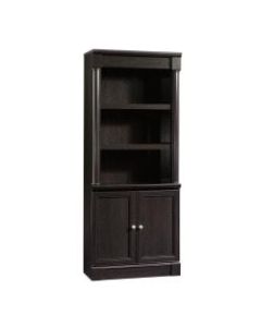 Sauder Palladia 5 Shelf Traditional Library with Doors, Wind Oak, 71 7/8in