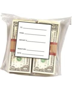 MMF Strapped Currency Bags - 8.25in Width x 9.25in Length - Clear - Film, Polyethylene - 1000/Box