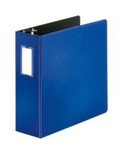 Business Source 3-Ring Binder, 4in D-Rings, Blue