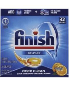 Finish Dishwasher Gel Packs - 1.30 oz (0.08 lb) - Orange Scent - 32 / Box - Orange