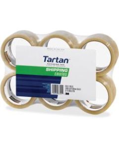 Tartan General-Purpose Packaging Tape - 54.68 yd Length x 1.89in Width - 1.9 mil Thickness - 3in Core - 1.90 mil - Rubber Resin Backing - 6 / Pack - Clear