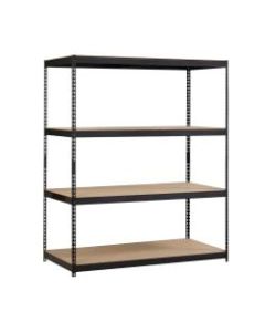 Lorell 4-Shelf Steel Archival Shelving, 84inH x 69inW x 33inD, Black