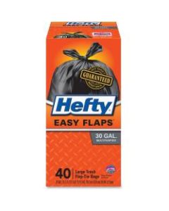 Hefty Easy Flaps 30-gallon Large Trash Bags - Large Size - 30 gal - 30in Width x 33in Length x 0.85 mil (22 Micron) Thickness - 240/Carton - 40 Per Box