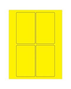 Office Depot Brand Labels, LL175YE, Rectangle, 3in x 5in, Fluorescent Yellow, Case Of 400
