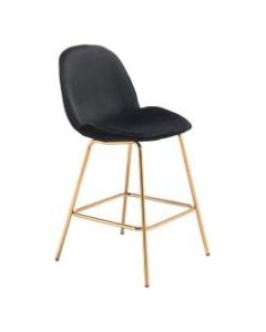 Zuo Modern Siena Counter Chairs, Black/Gold, Pack Of 2 Chairs
