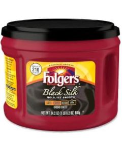 Folgers Black Silk Coffee, Dark Roast, 24.2 Oz Per Bag