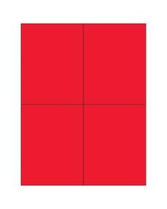Office Depot Brand Labels, LL183RD, Rectangle, 4 1/4in x 5 1/2in, Fluorescent Red, Case Of 400