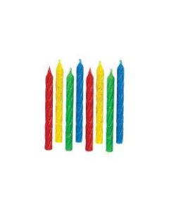 Amscan Glitter Spiral Birthday Candles, 3-1/4in, Multicolor, 24 Candles Per Pack, Set Of 8 Packs