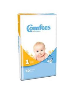 Attends Comfees Baby Diapers, Size 1, White, Pack Of 50